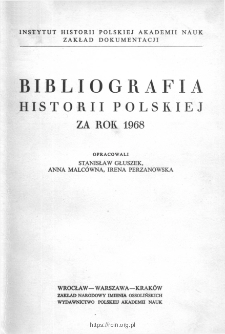 Bibliografia historii polskiej za rok 1968