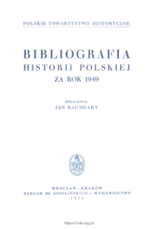 Bibliografia historii polskiej za lata 1952-1953
