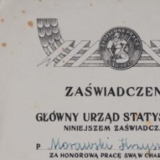 Zaświadczene Gł&oacute;wnego Urzędu Statystycznego.