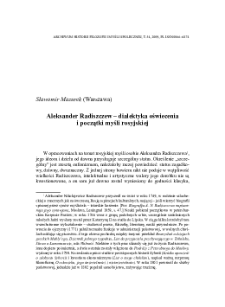 Aleksander Radiszczew &ndash; dialektyka oświecenia i początki myśli rosyjskiej
