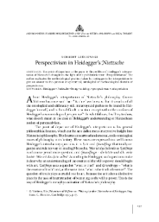 Perspectivism in Heidegger&rsquo;s Nietzsche