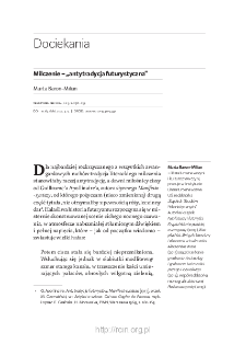 Milczenie – „antytradycja futurystyczna”.