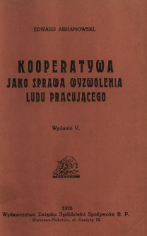 Kooperatywa jako sprawa wyzwolenia ludu pracującego