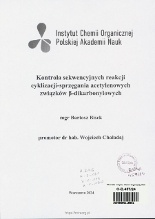 Kontrola sekwencyjnych reakcji cyklizacji-sprzęgania acetylenowych związk&oacute;w &beta;-dikarbonylowych