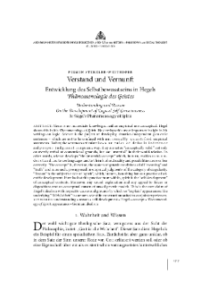 Verstand und Vernunft. Entwicklung des Selbstbewusstseins in Hegels "Ph&auml;nomenologie des Geistes"