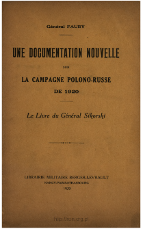 Une documentation nouvelle sur la campagne polono-russe de 1920 : le livre du G&eacute;n&eacute;ral Sikorski
