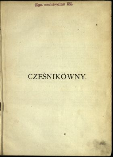 Cześnik&oacute;wny : powieść