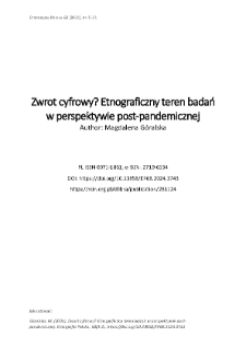 Zwrot cyfrowy? Etnograficzny teren badań w perspektywie post-pandemicznej