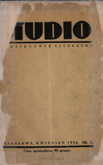 Studio : miesięcznik literacki 1936 N.1