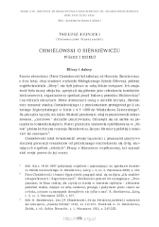 Chmielowski o Sienkiewiczu. Pisarz i dzieło