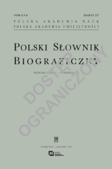 Polski Słownik Biograficzny T. 55 (2023-2024), Trzebiński Mikołaj - Tułodziecki Jan