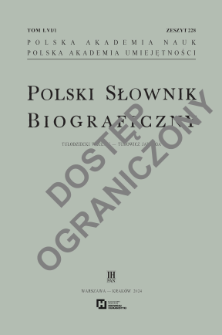 Polski Słownik Biograficzny (2024-), T. 56 (2024), Tułodziecki Wacław - Turowicz Feliks