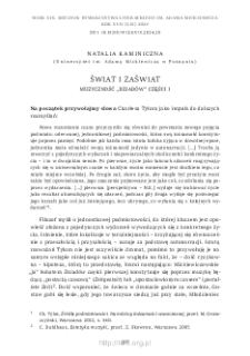 Świat i zaświat. Muzyczność „Dziadów” części I