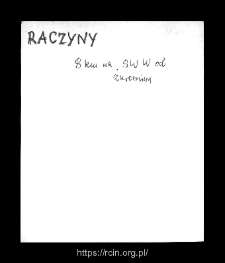 Raczyny. Files of Sierpc district in the Middle Ages. Files of Historico-Geographical Dictionary of Masovia in the Middle Ages