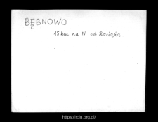 Bębnowo. Files of Raciaz district in the Middle Ages. Files of Historico-Geographical Dictionary of Masovia in the Middle Ages