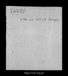 Karsy. Files of Raciaz district in the Middle Ages. Files of Historico-Geographical Dictionary of Masovia in the Middle Ages