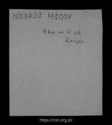 Niedr&oacute;ż Młody. Files of Raciaz district in the Middle Ages. Files of Historico-Geographical Dictionary of Masovia in the Middle Ages