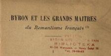Byron et les grands maitres du romantisme fran&ccedil;ais