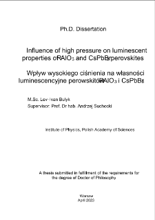Influence of high pressure on luminescent properties of Ra103 and CsPbBr3 perovskites