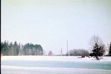 Fragment Parku Botanicznego ze stacją meteorologiczną PIHM