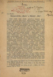 Malczewského "Marie" a Máchův "Máj"