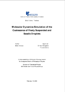 Molecular dynamics simulation of the coalescence of freely suspended and sessile droplets