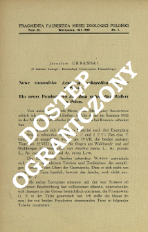 Nowe stanowisko Aeschna subarctica Walker w Polsce = Ein neuer Fundort von Aeschna subarctica Walker in Polen