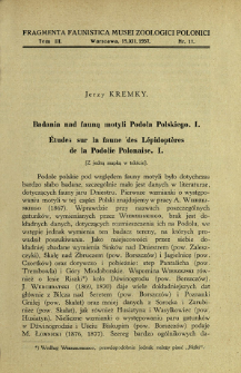 Badania nad fauną motyli Podola Polskiego. 1 = &Eacute;tudes sur la faune des L&eacute;pidopt&egrave;res de la Podolie Polonaise. 1