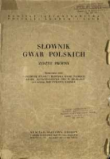 Słownik gwar polskich : zeszyt pr&oacute;bny