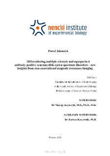 Differentiating multiple sclerosis and aquaporin-4 antibody-positive neuromyelitis optica spectrum disorders : newinsights from non-conventional magnetic resonance imaging : PhD thesis