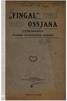 "Fingal" Ossjana : pieśń pierwsza
