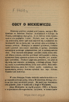Obcy o Mickiewiczu.