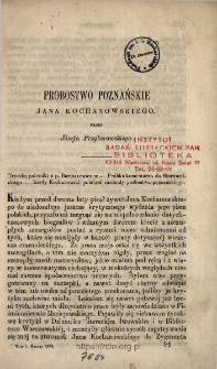 Probostwo poznańskie Jana Kochanowskiego