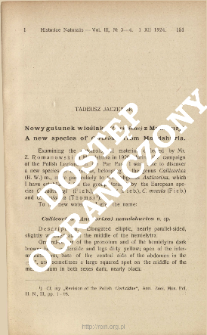 Nowy gatunek wioślaka (Corixidae) z Mandżurji