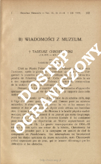 Tadeusz Chrostowski : 25.X.1878 - 4.IV.1923