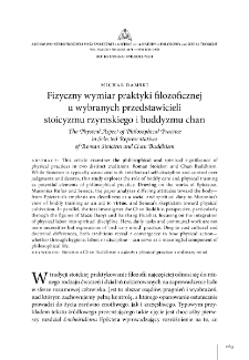 Fizyczny wymiar praktyki filozoficznej u wybranych przedstawicieli stoicyzmu rzymskiego i buddyzmu chan