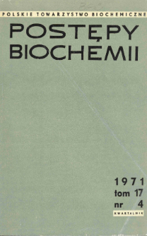Postępy biochemii, Tom 17, Nr 4