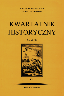 Kwartalnik Historyczny. R. 104 nr 1 (1997), Title pages, Contents