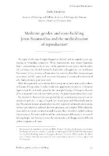 Medicine, gender, and state-building. Jonas Basanavičius and the medicalization of reproduction
