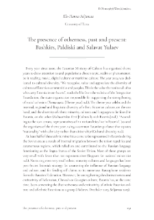 The presence of otherness, past and present : Bashkirs, Paldiski and Salavat Yulaev