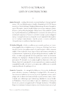 Noty o autorach / List of contributors