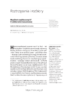 Wsp&oacute;lnota wykluczonych? O solidarności rozszerzonej.