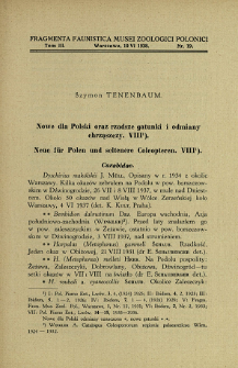 Nowe dla Polski oraz rzadsze gatunki i odmiany chrząszczy. 8 = Neue für Polen und seltenere Coleopteren. 8