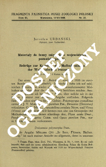 Materiały do fauny mięczak&oacute;w wojew&oacute;dztwa poznańskiego. 2 = Beitr&auml;ge zur Kenntnis der Molluskenfauna der Wojewodschaft Poznań. 2