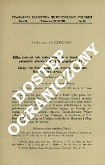 Kilka nowych lub mniej znanych w faunie polskiej gatunk&oacute;w pluskwiak&oacute;w (Heteroptera). 4 = Einige f&uuml;r Polen neue oder weniger bekannte Heteropteren- Arten. 4