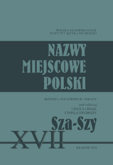 Nazwy miejscowe Polski : historia, pochodzenie, zmiany. 17, Sza-Szy