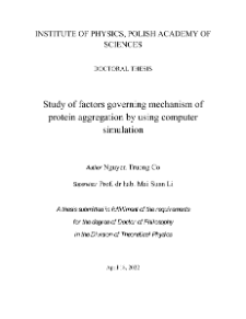 Study of factors governing mechanism of protein aggregation by using computer simulation