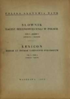 Słownik łaciny średniowiecznej w Polsce. T. 1 z. 2, Actoratus - aequatio