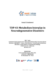 TDP-43-metabolism interplay in neurodegenerative disorders : PhD thesis