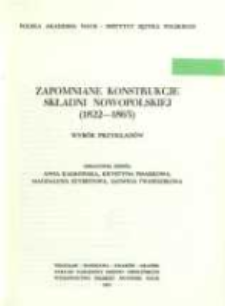 Zapomniane konstrukcje składni nowopolskiej (1822-1863) : wyb&oacute;r przekład&oacute;w